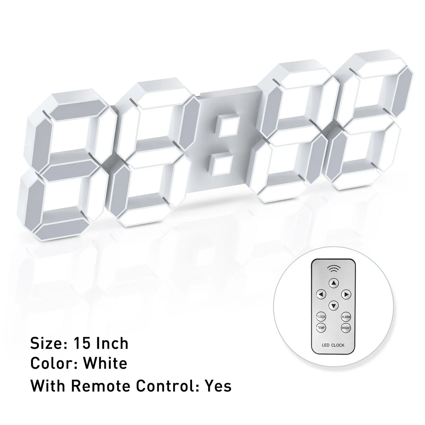 Modern 3D LED Wall Clock with Remote Control
