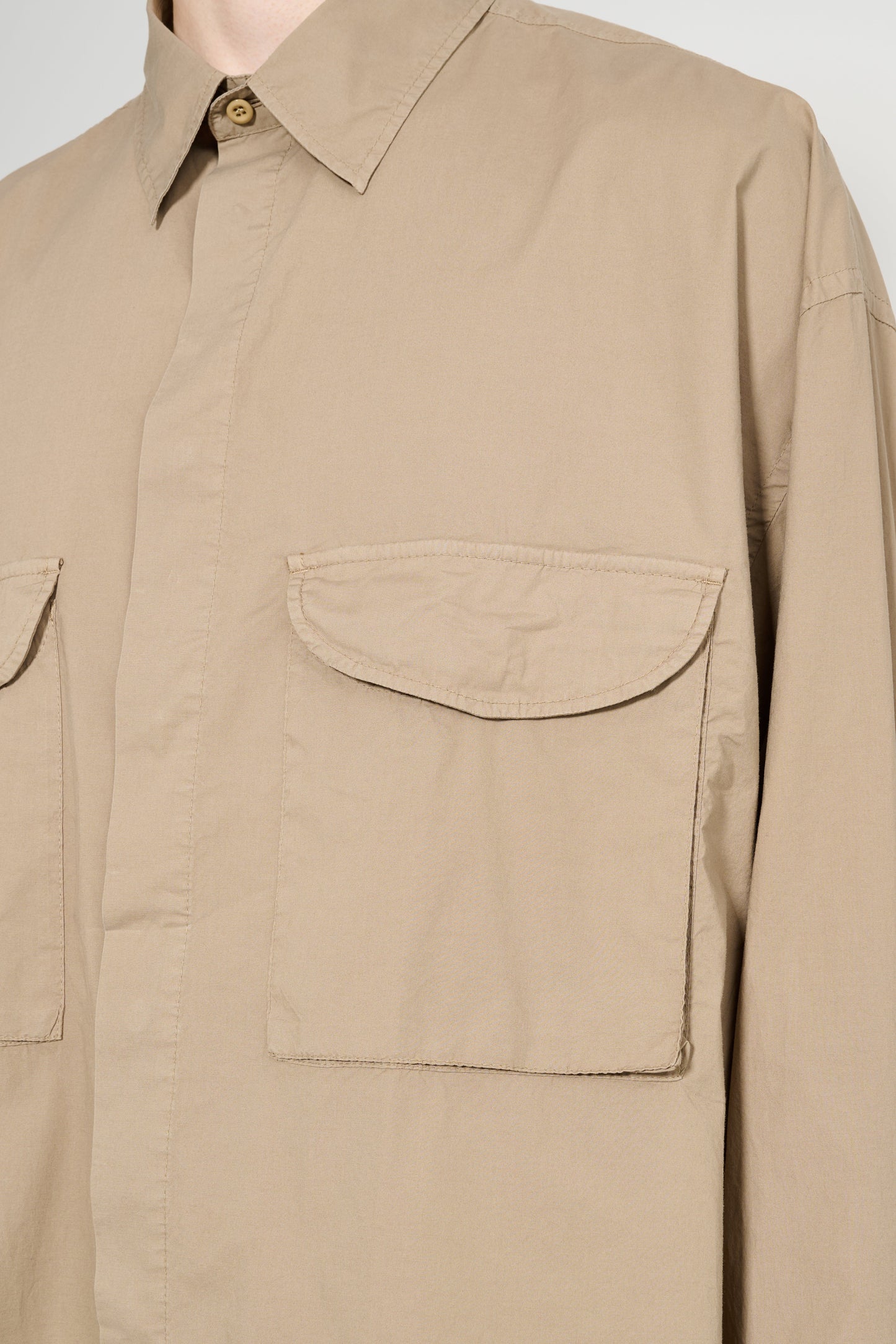 Acne Studios Garment Dyed Shirt Taupe Brown