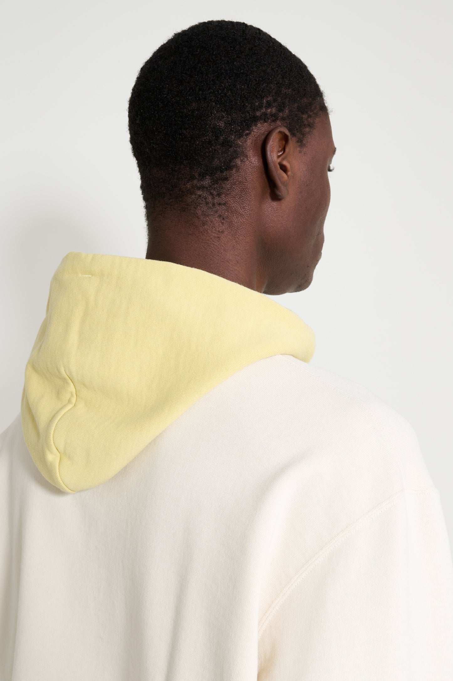 Auralee Smooth Soft BD Sweat P/O Parka Smoky White / Light Yellow