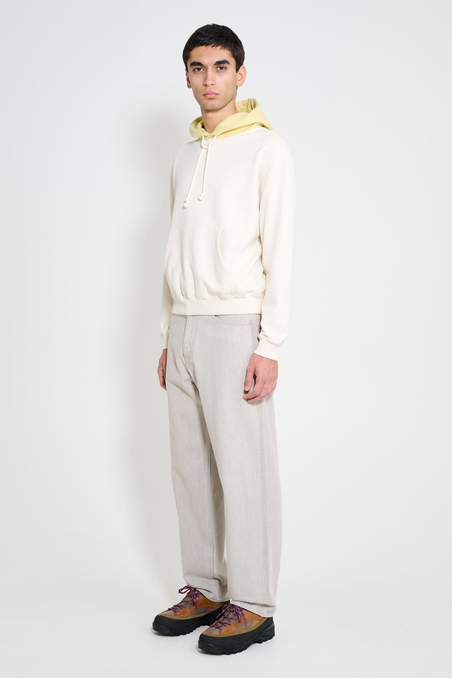 Auralee Faded Hard Twist Denim Wide Pants Brown / Light Grey
