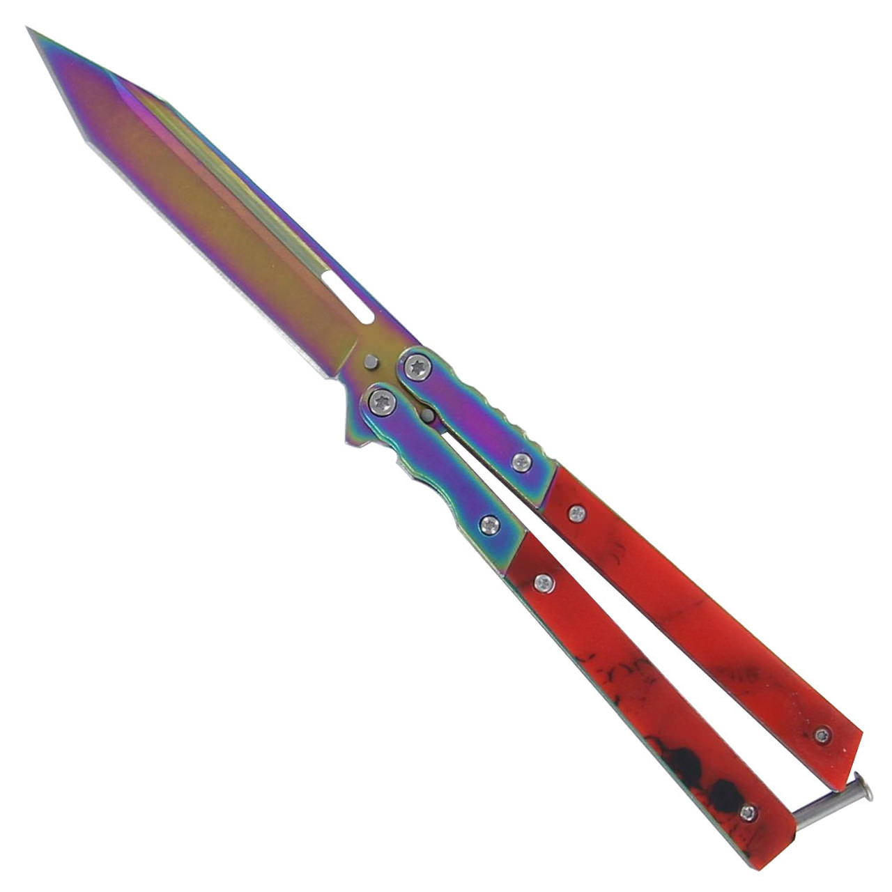 4" Tanto Point Blade Titanium Butterfly Knife