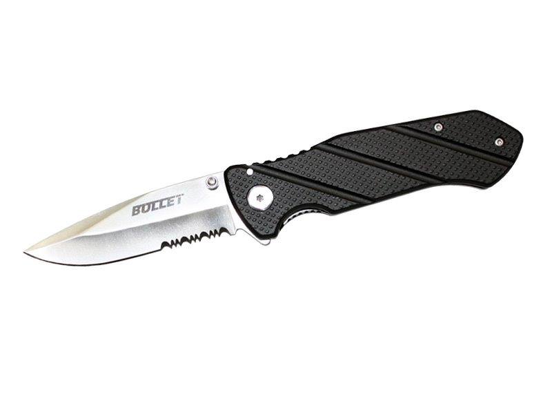 4.5" Closed Spring Assist Knife Partially Serrated Blade - Black - TOPHATTER'S ARMORY DEALS