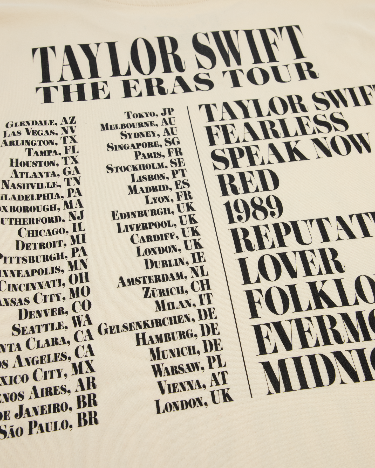 Taylor Swift | The Eras Tour Through London Beige T-Shirt