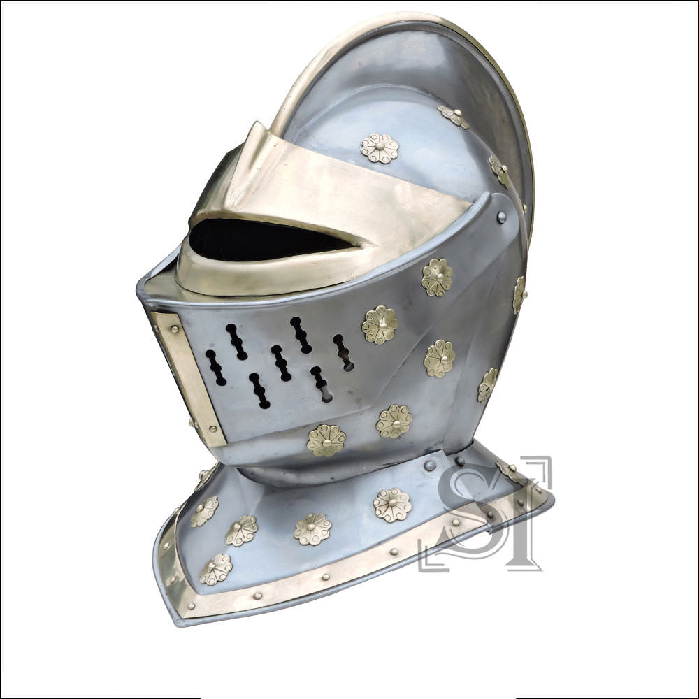 Royal Guard Close Helm Medieval Crusader Knight Steel Helmet