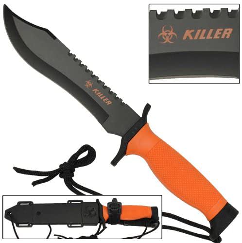 12 Inches Orange Survival Bowie Fixed Blade Knife