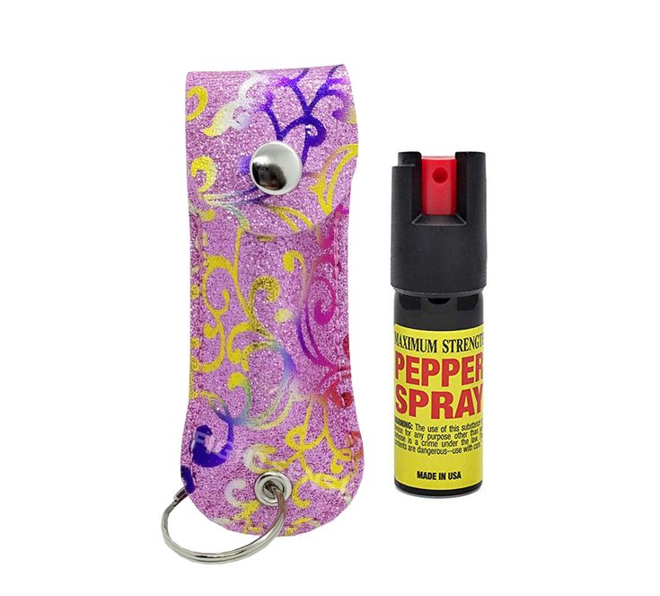 Designer Pink Flower Case Keychain Personal Defense Pepper Spray OC-18 1/2 oz - TOPHATTER'S ARMORY DEALS