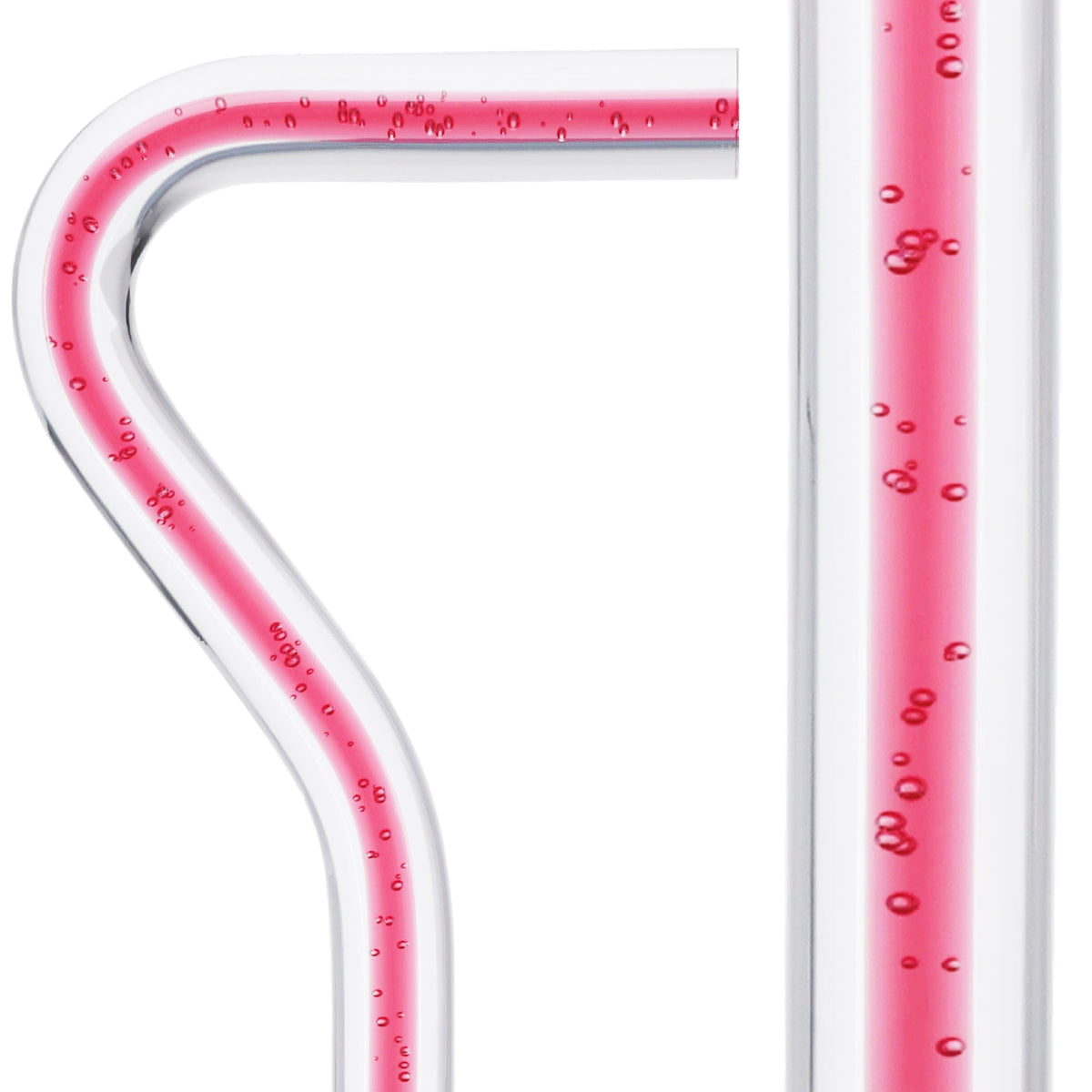 Blushing Rose Streak w/ Floating Bubbles in Clear Shaft