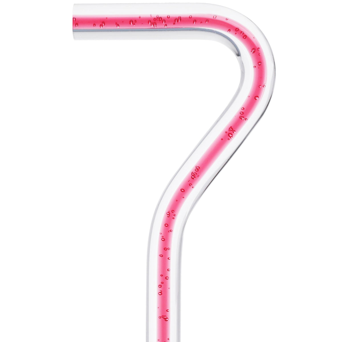 Blushing Rose Streak w/ Floating Bubbles in Clear Shaft