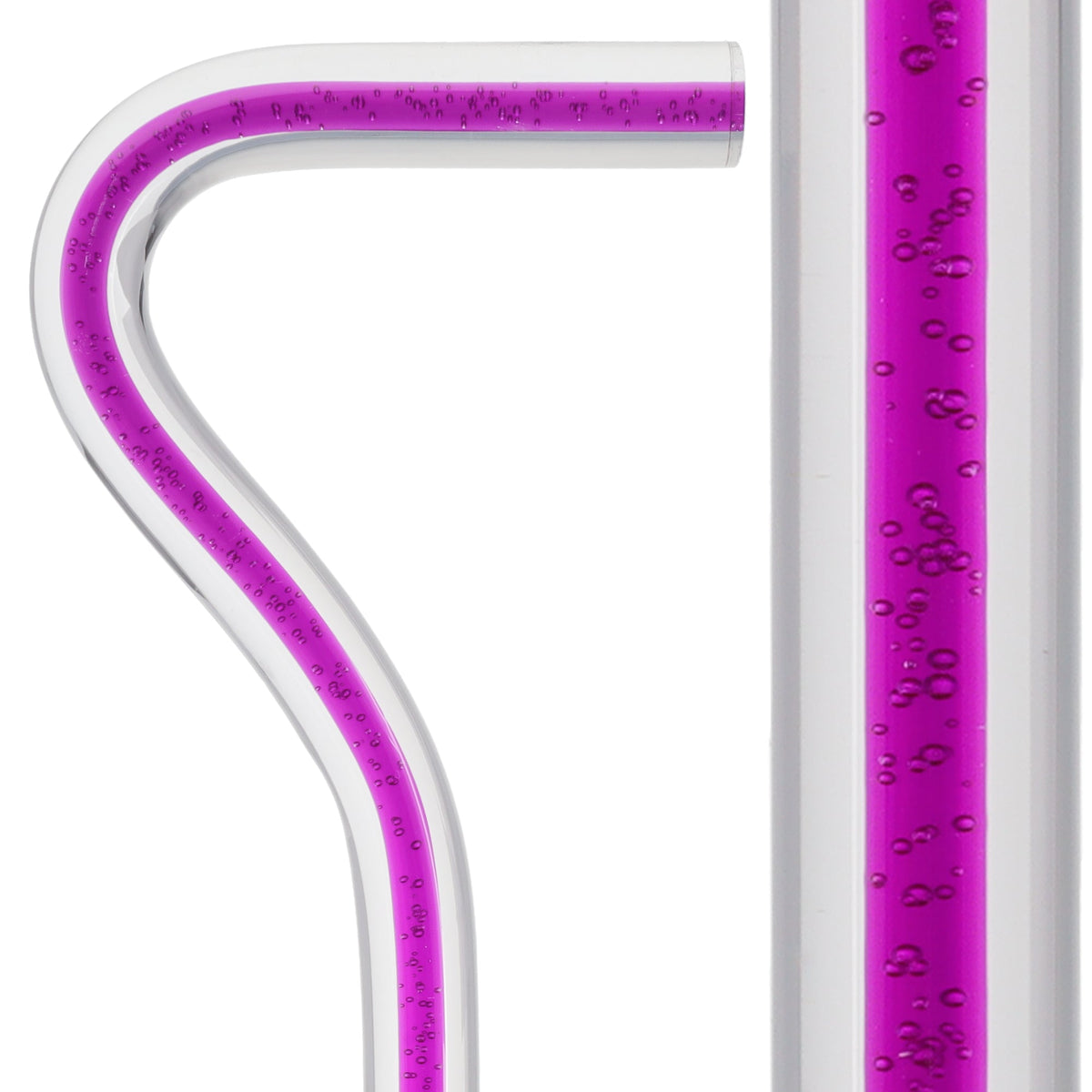 Amethyst Trace Cane: Purple Streak w/ Floating Bubbles in Clear Shaft