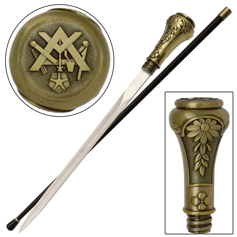 Knob Decorative Masonic Walking Cane Sword - TOPHATTER'S ARMORY DEALS