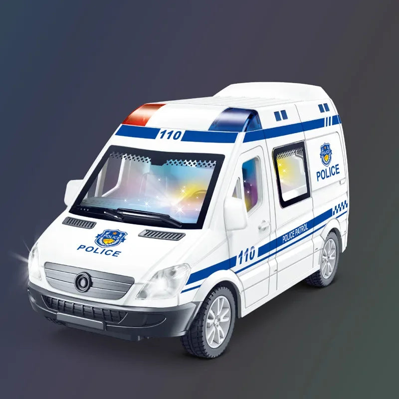Police Inertia Pull-back Car Toy with Lights & Sound