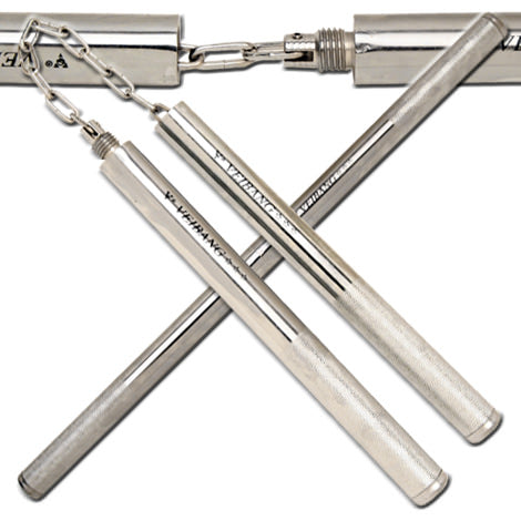 Chain Link Solid Steel Convertible Nunchaku & Night Stick