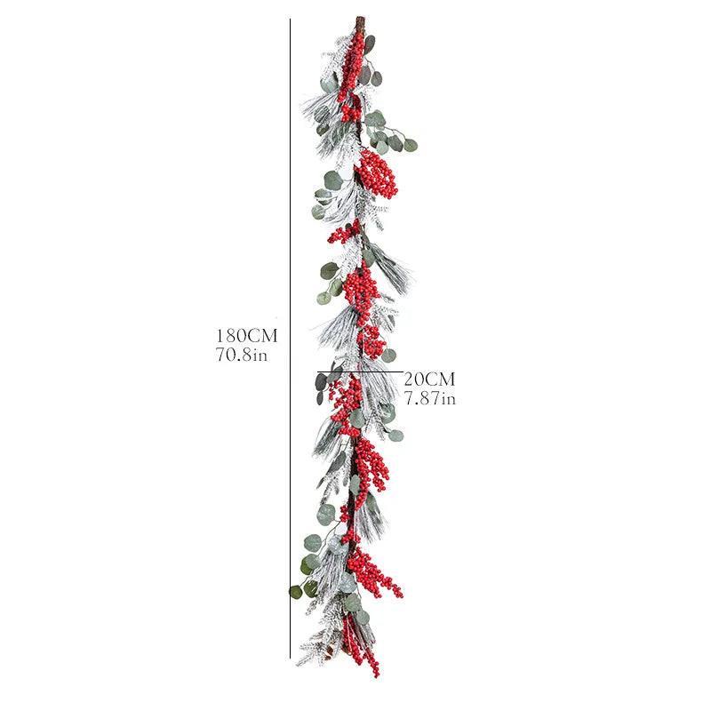 Christmas Wreath Red Berry Rattan