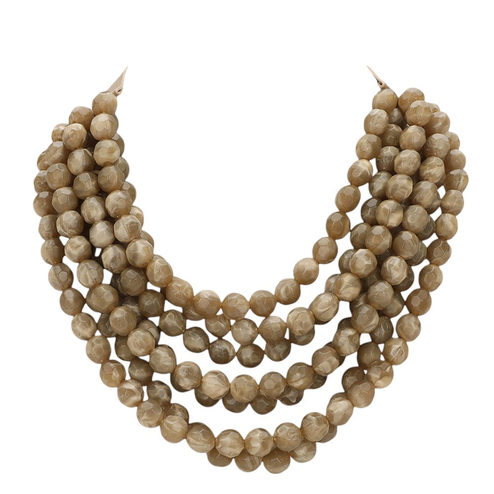 Chunky Multi-Strand Beaded Necklace with Magnetic Clasp