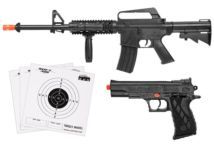 Colt M4 R.I.S Air Rifle & 1911 Colt Pistol Spring Airsoft Players Combo Pack - TOPHATTER'S ARMORY DEALS