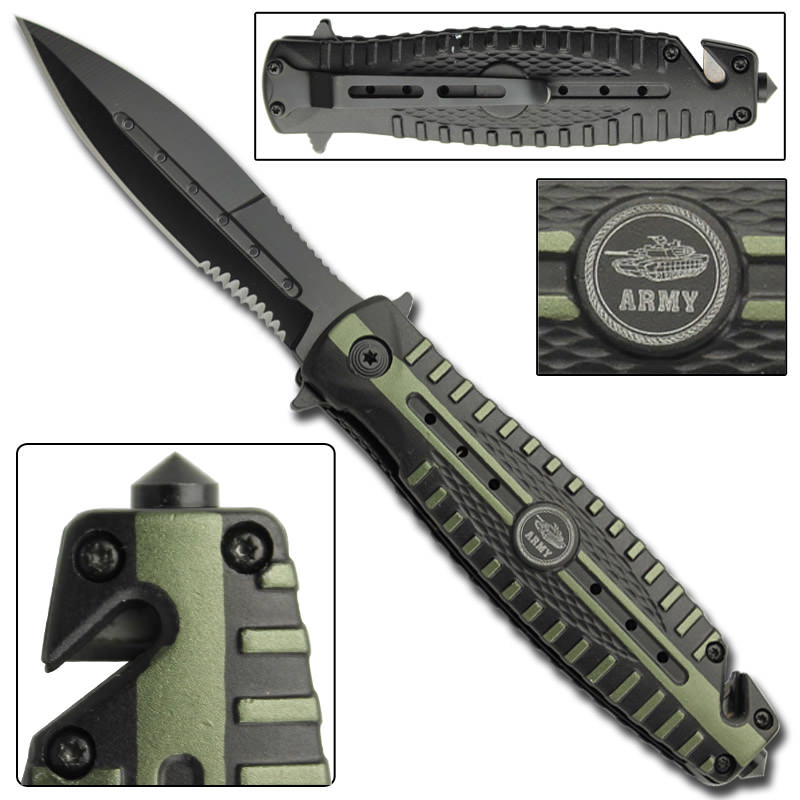Convoy Spring Assist Army Tactical Rescue Knife