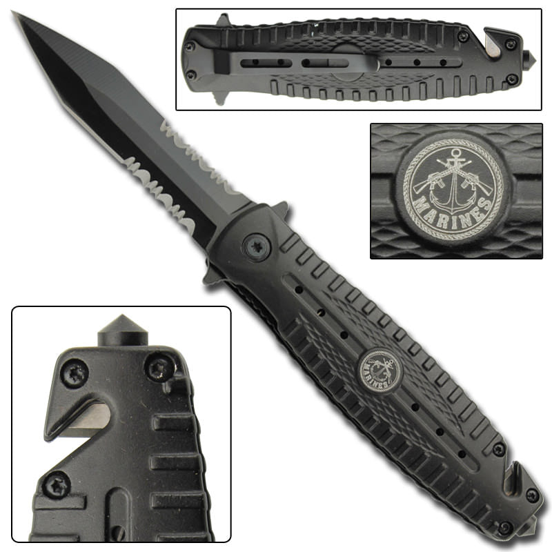 Crucible Spring Assist Marines Tactical Rescue Knife