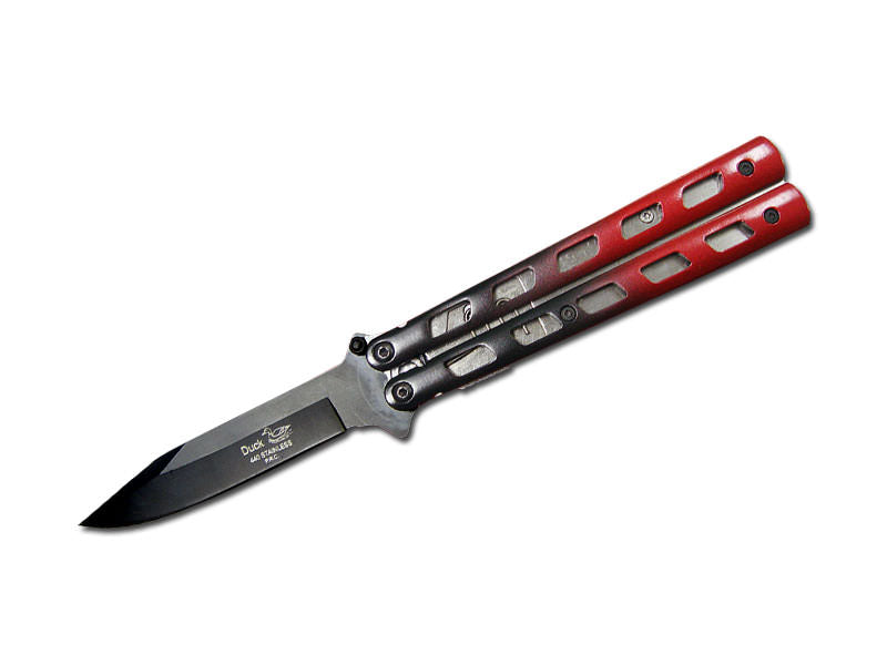 Mock Butterfly Metal Handle Spring Assisted Knife with Belt Clip - TOPHATTER'S ARMORY DEALS
