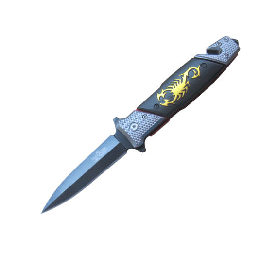 Scorpion Rescue Dagger Style Spring Assisted Opening Knife - TOPHATTER'S ARMORY DEALS