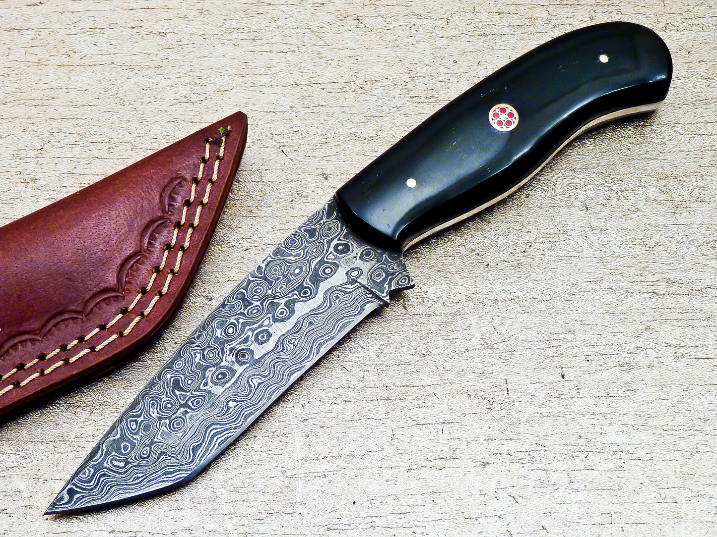 Damascus Steel Custom Handmade Hunting Tanto Knife 8.5"