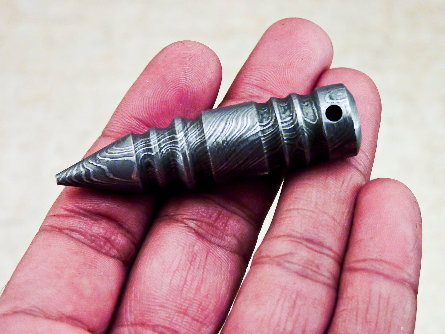 Custom Handmade Damascus Steel Bullet Pendant Necklace