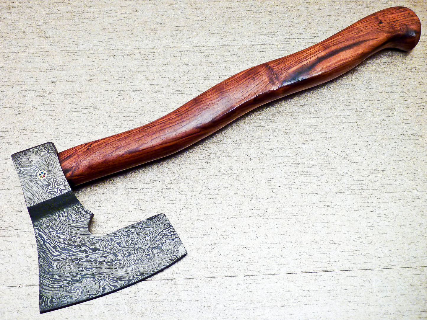 Damascus Steel Custom Handmade Viking Axe 17"