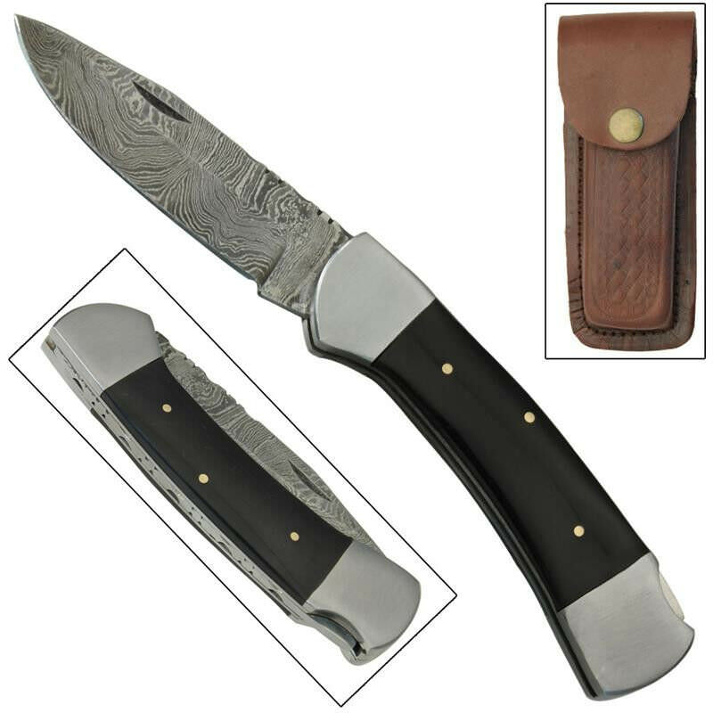 Black Jack Bandit Lock Back Forged Damascus Steel Knife - TOPHATTER'S ARMORY DEALS