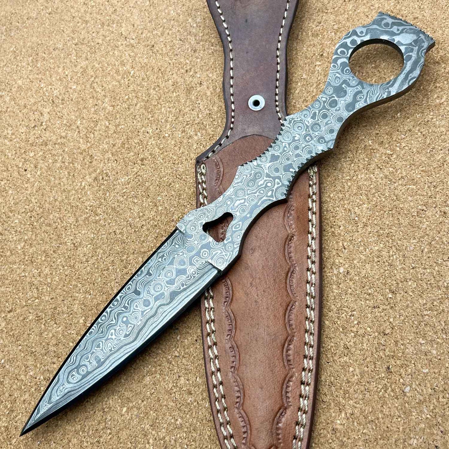 10" Custom Handmade Hand Forged Damascus Steel Thrower Knife