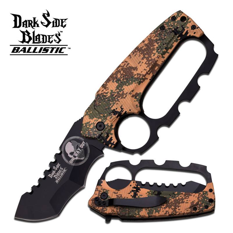 Dark Side Blades 5.25 Inches Desert Kunkle Handle Spring Assisted Knife - TOPHATTER'S ARMORY DEALS