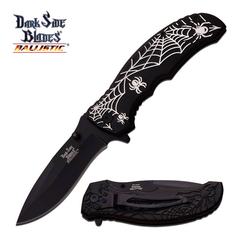 Dark Side Blades Black Spider Spring Assisted Opening Knife