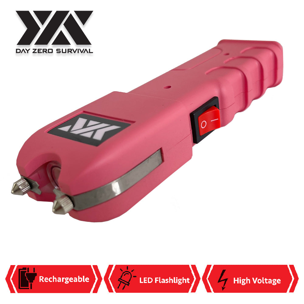 DZS Pink Stun Gun Heavy Duty Rechargeable with LED Flashlight - TOPHATTER'S ARMORY DEALS