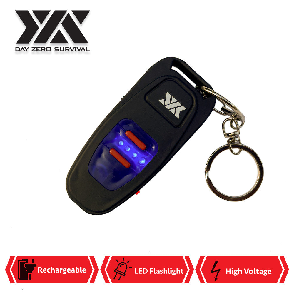 DZS Stun Gun Small as a Key Fob With LED Flashlight, USB Charging - TOPHATTER'S ARMORY DEALS