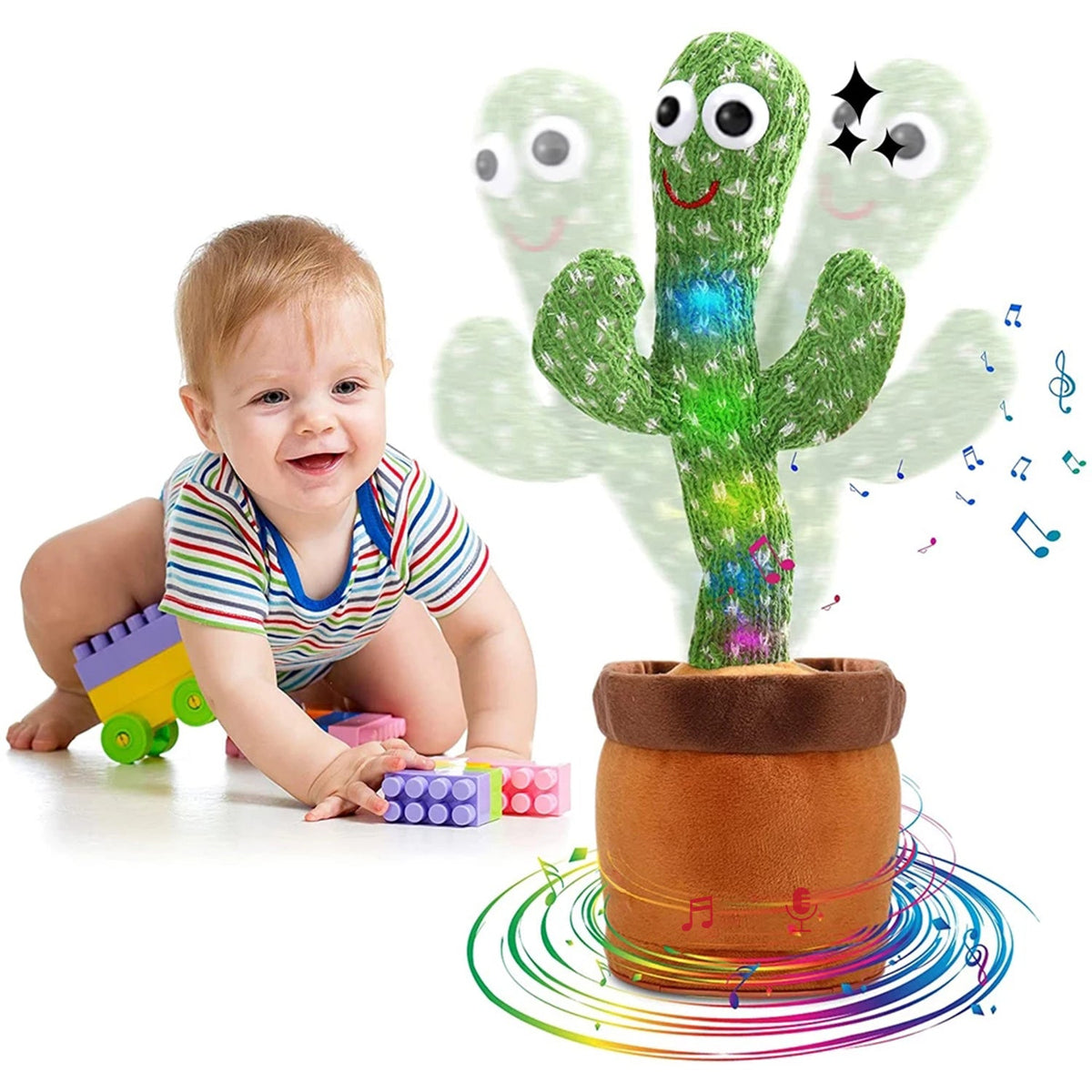 Dancing Cactus Mimicking Toy, USB-C Rechargeable