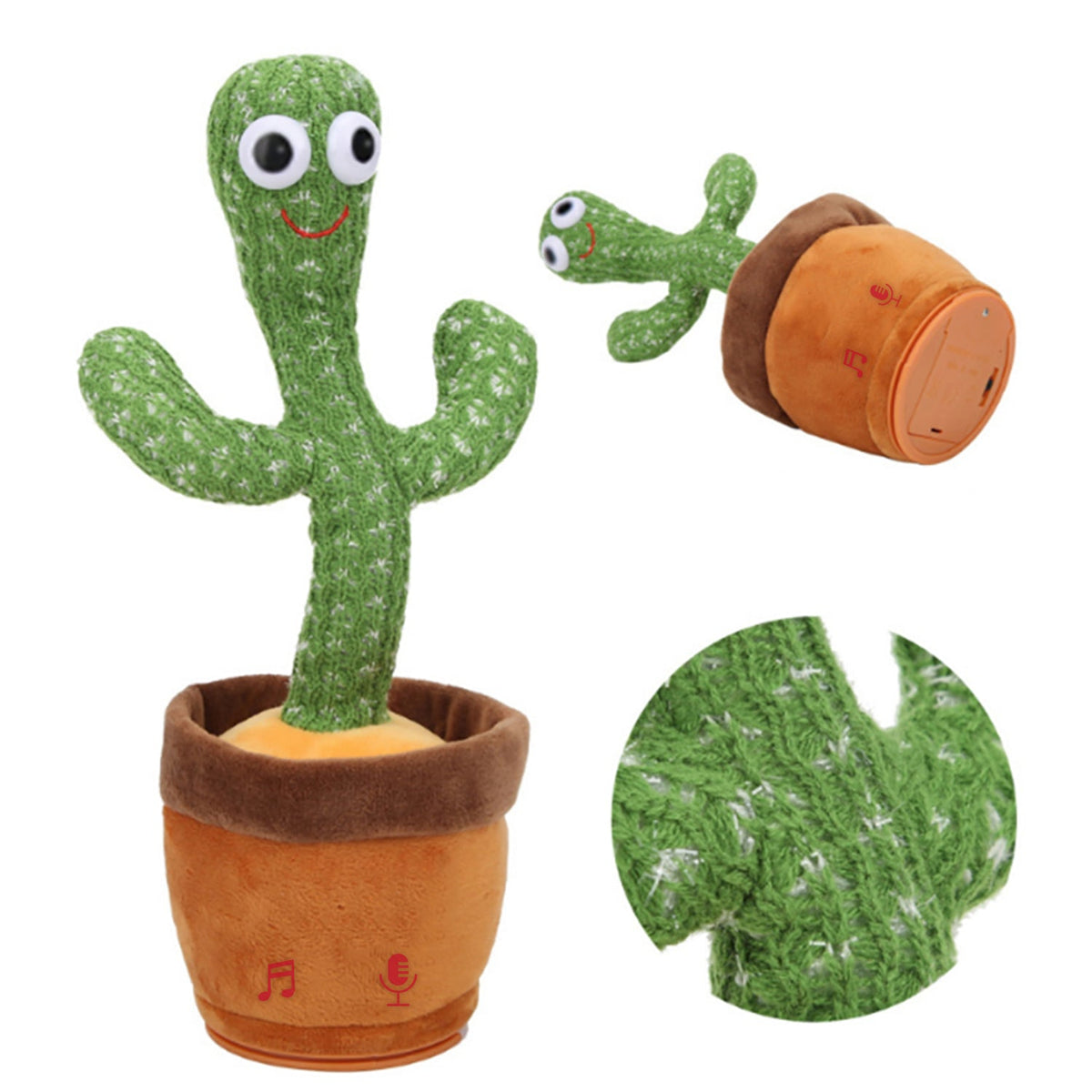 Dancing Cactus Mimicking Toy, USB-C Rechargeable