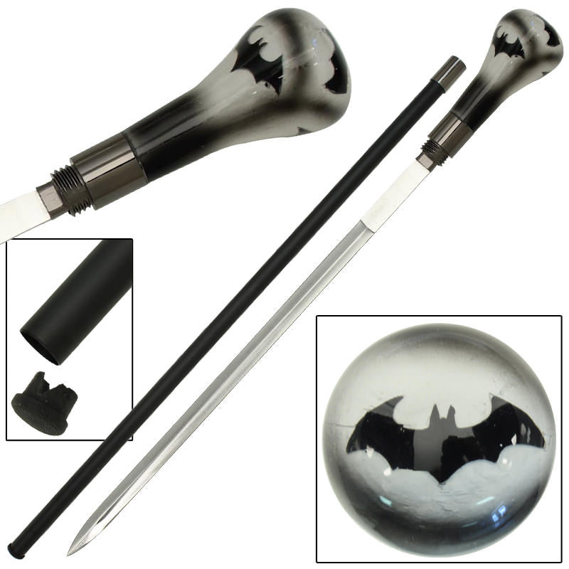 Dark Knight Avenger Elegant Removable Blade Bat Sword Cane