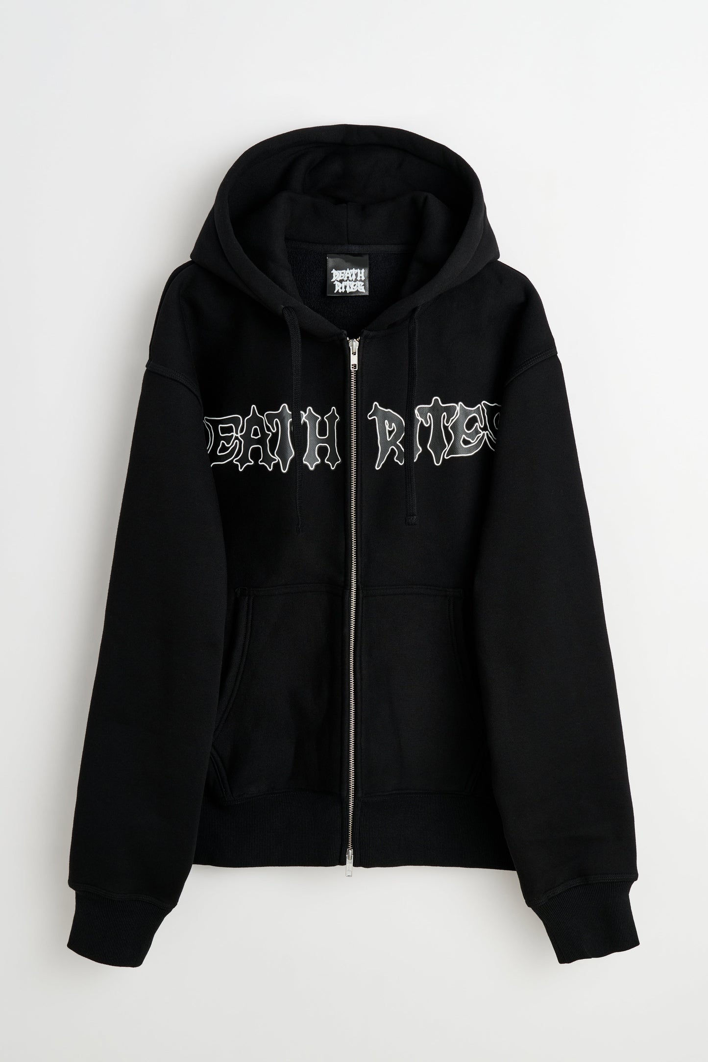 Death Rites Script Zip Hooded Sweater Black