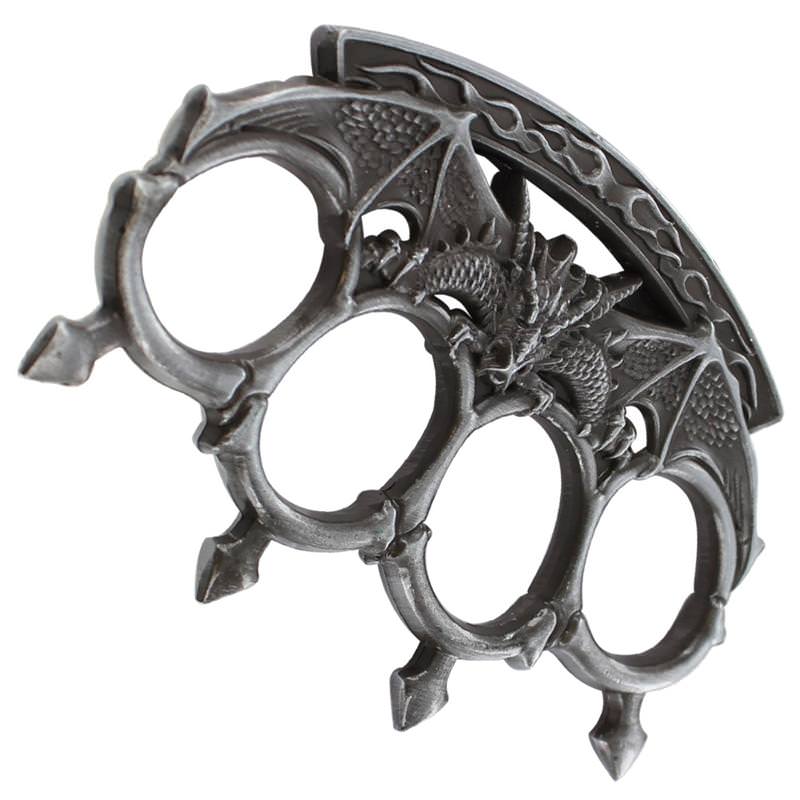 Dragons Inferno Knuckle Antiqued Silver - TOPHATTER'S ARMORY DEALS
