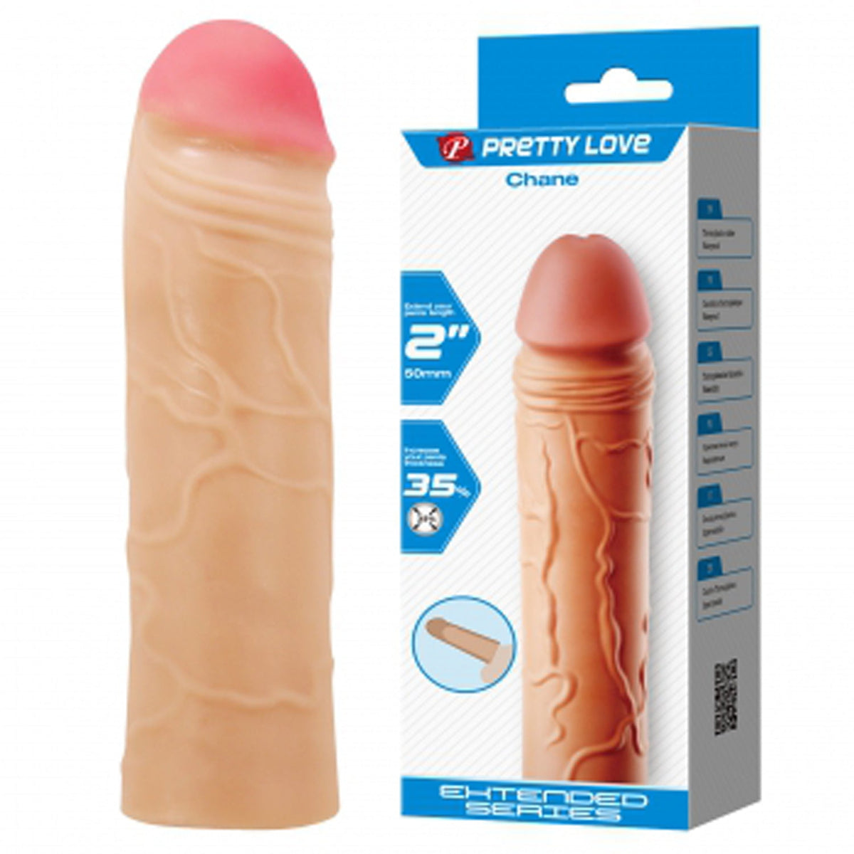 Chane 7.1 Inch Penis Extender Sleeve – Ultra Realistic Textured Sleeve
