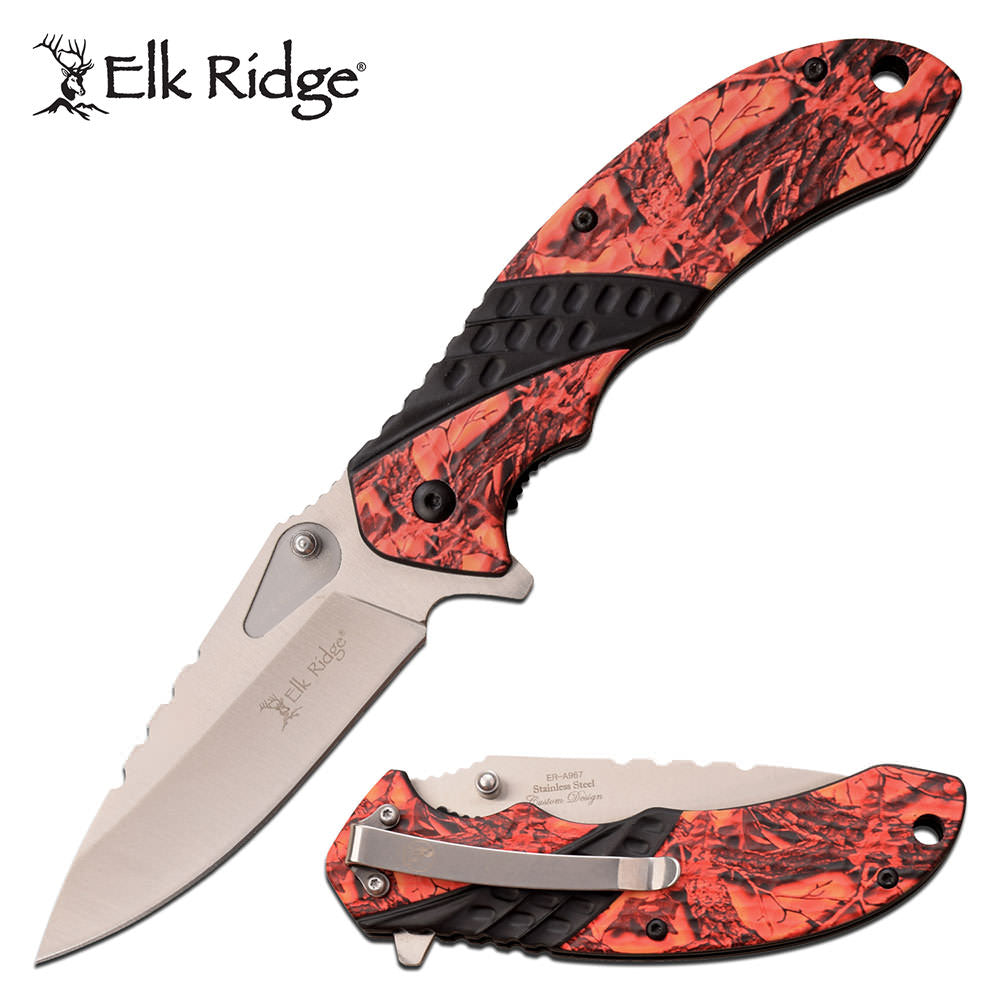 3.5" Blade Elk Ridge Spring Assisted Camo Knife - TOPHATTER'S ARMORY DEALS