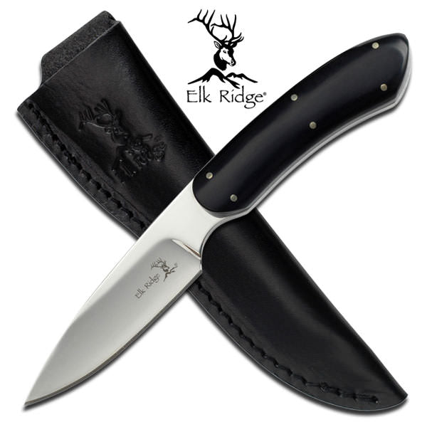 Elk Ridge Fixed Blade Hunting Knife with Mirror Polished Blade