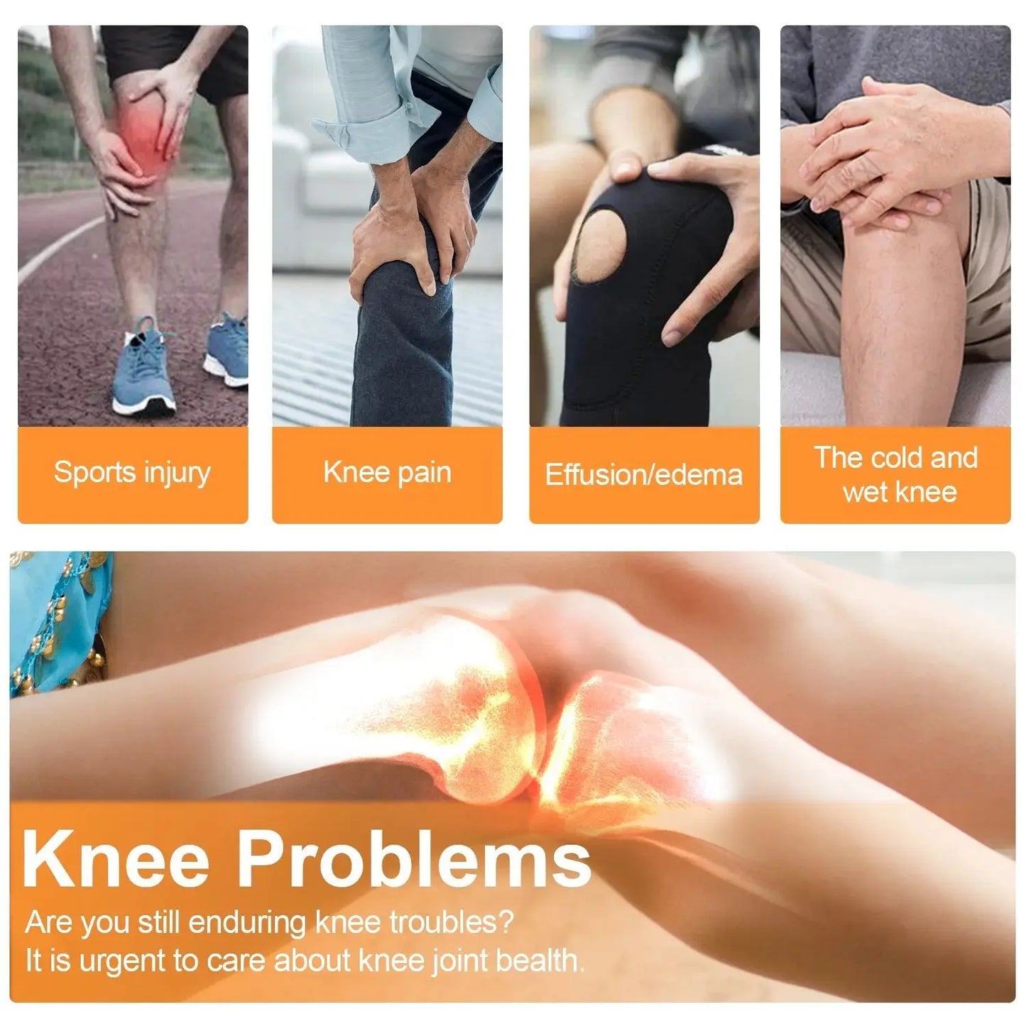 Wireless Heated Knee Massager – Electric Heating Massage Knee Pad White