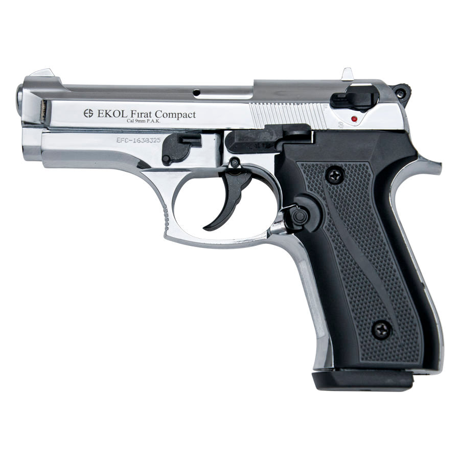 Compact V92F Blank Firing Replica Gun Chrome Finish