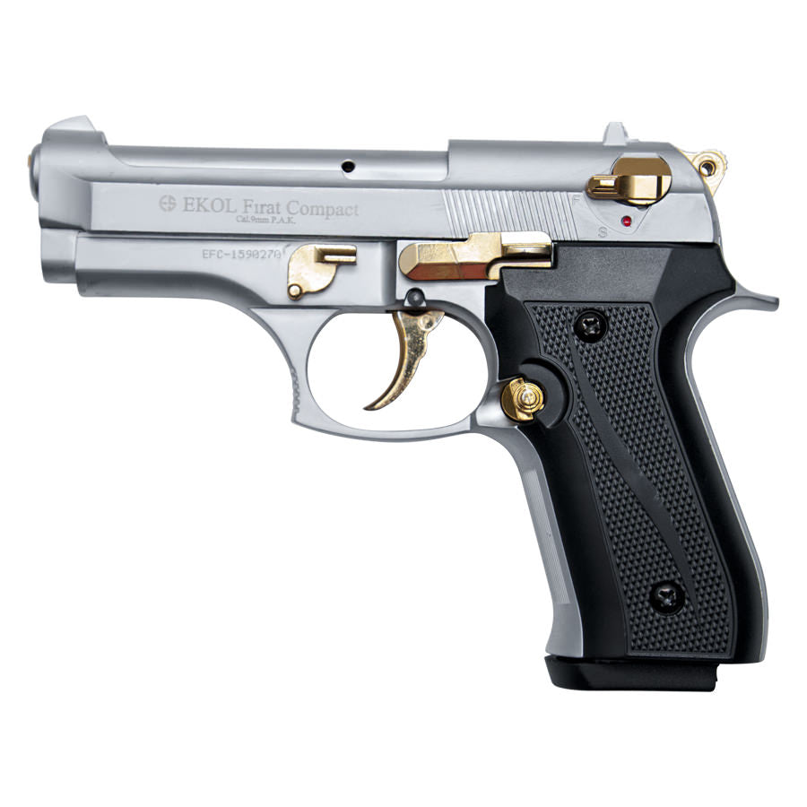 Compact V92F Nickel with Gold Fittings - Blank Firing Replica Gun
