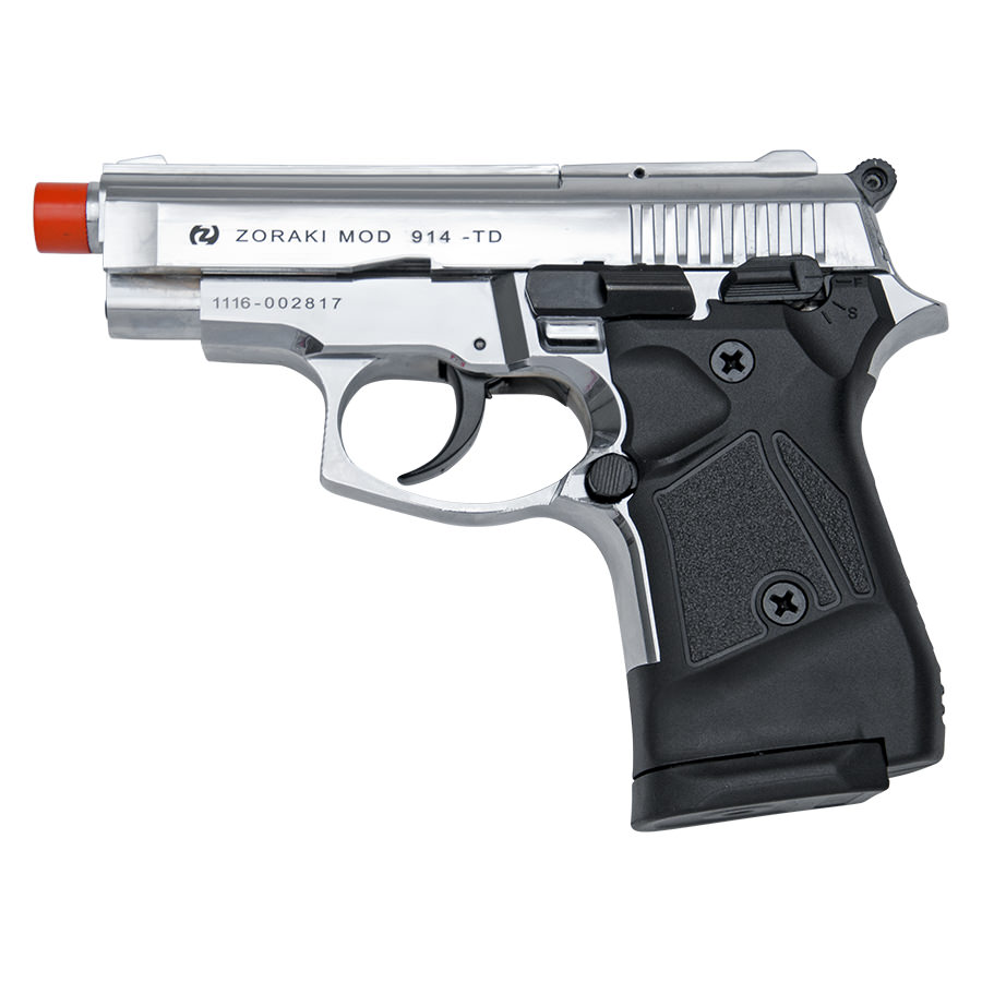 Zoraki Front Fire Chrome M914 Full Auto 9mm Blank Gun Machine Pistol - TOPHATTER'S ARMORY DEALS