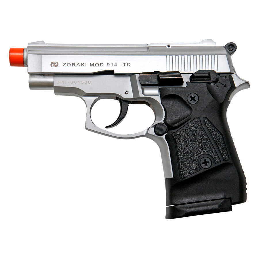 Zoraki Front Fire Silver Finish M914 Full Auto 9mm Blank Gun Machine Pistol - TOPHATTER'S ARMORY DEALS