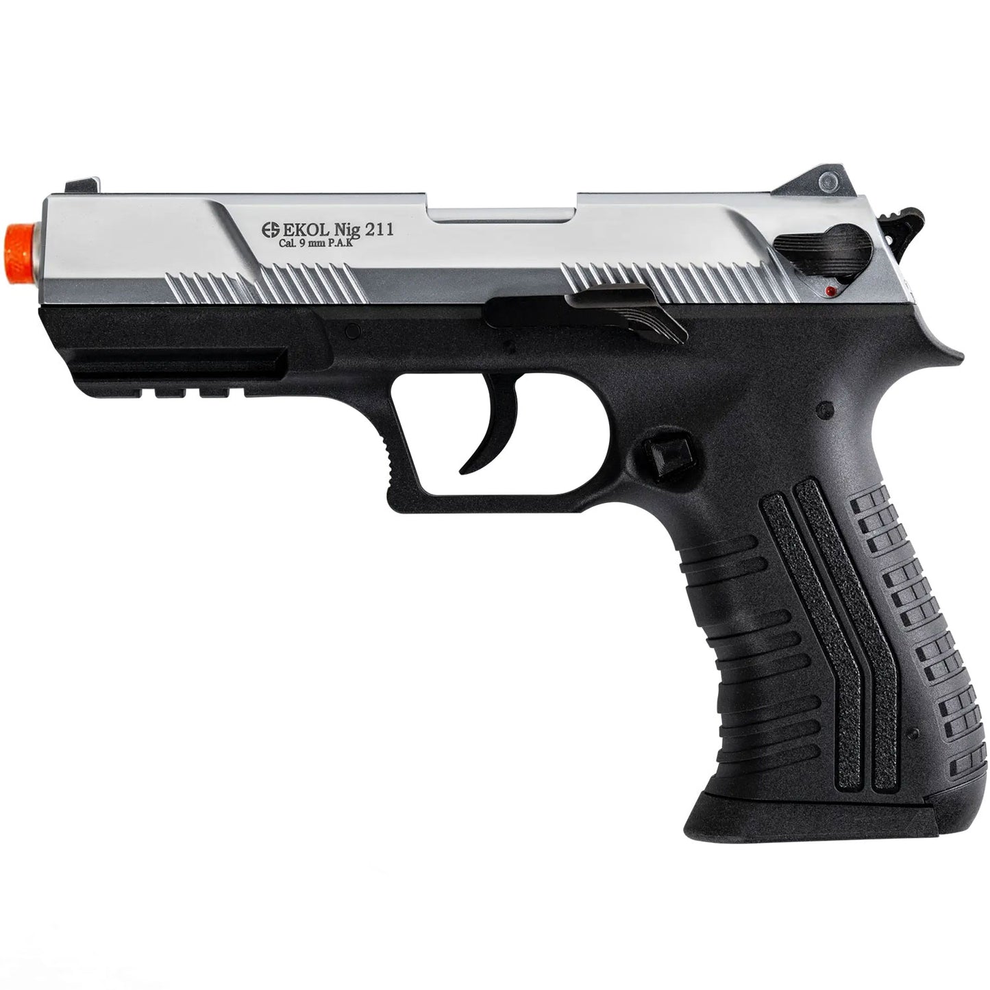 NIG 211 Front Firing Blank Gun Pistol Nickel Finish