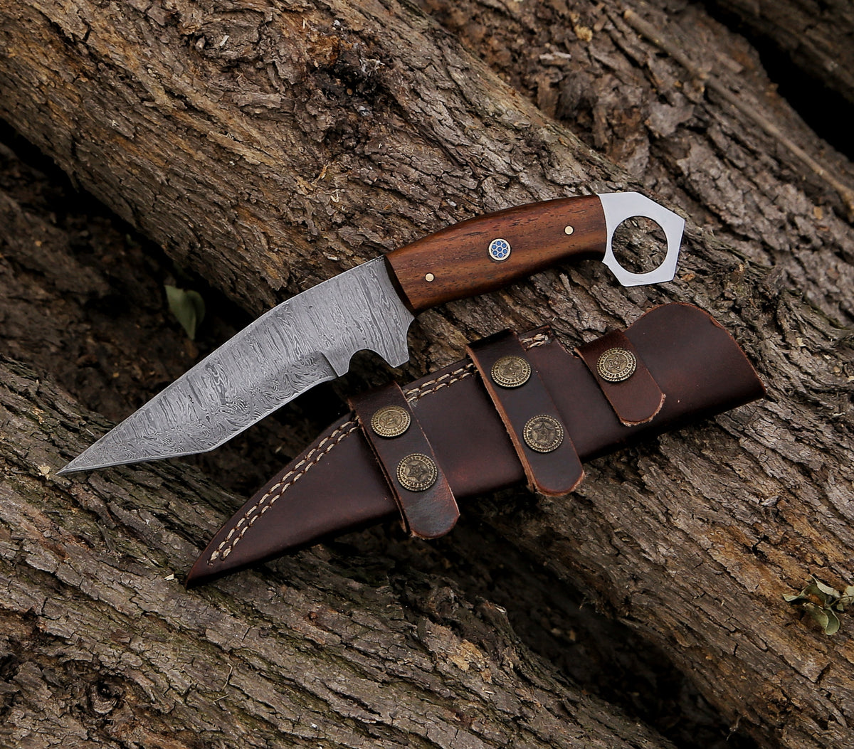 10.5 Inch Damascus Steel Custom Handmade Tactical Fixed Blade Knife - TOPHATTER'S ARMORY DEALS