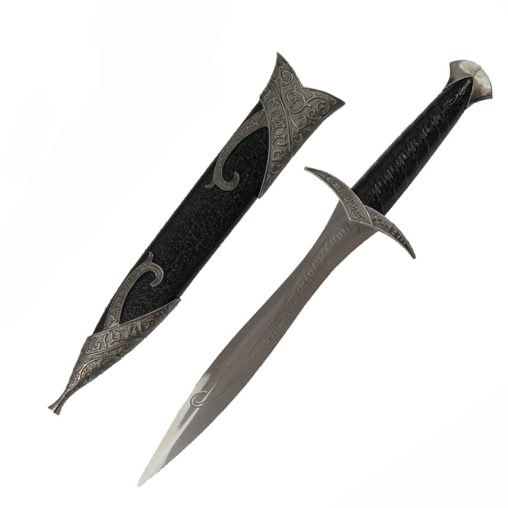11" Elven Dagger Miniature Letter Opener Fantasy Sword with Scabbard
