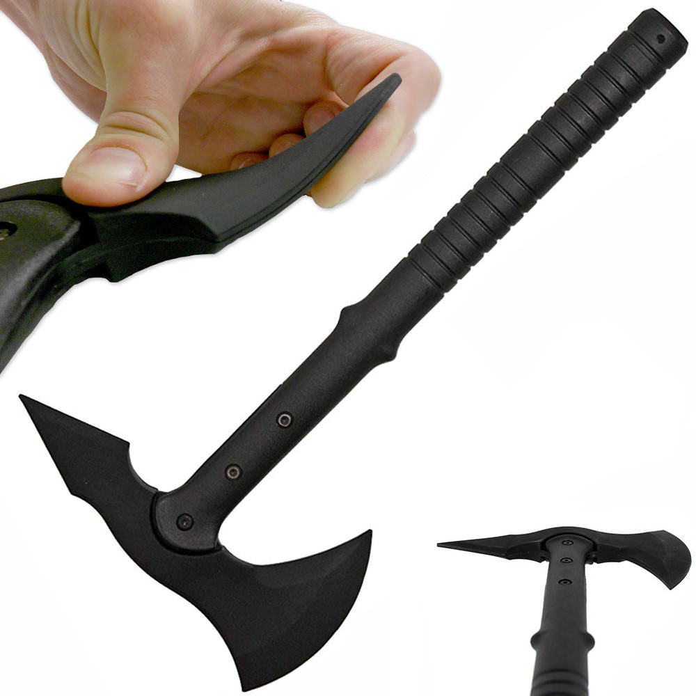 15.5 Inches Black Rubber Training Tomahawk Axe Hatchet