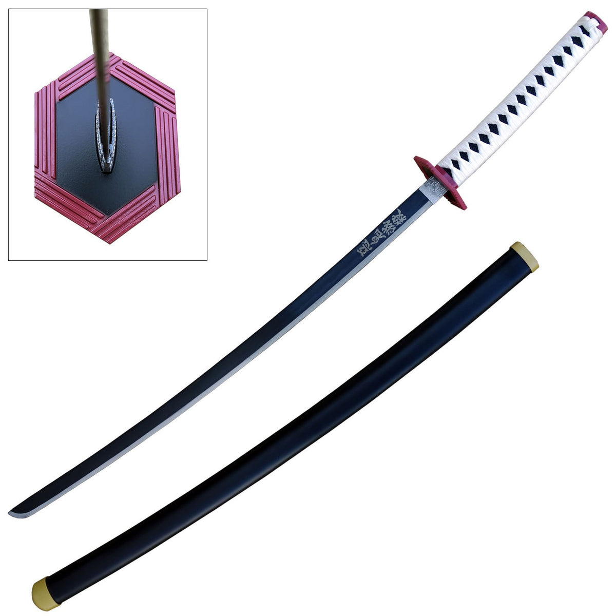 Giyu Tomioka's Nichirin Demon Killer Anime Samurai Katana - Giyu Sword - TOPHATTER'S ARMORY DEALS